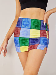 Patchwork Split Skirt Sexy Slim Mini Skirt For Summer