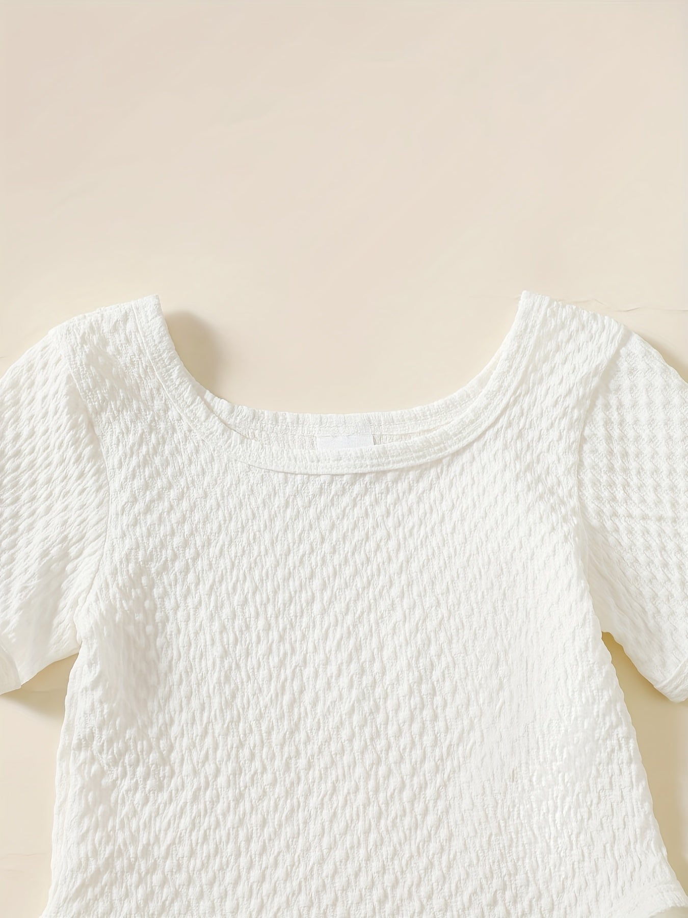 Toddler Girls Jacquard Short Sleeve Rompers Bodysuit Kids Summer Clothes