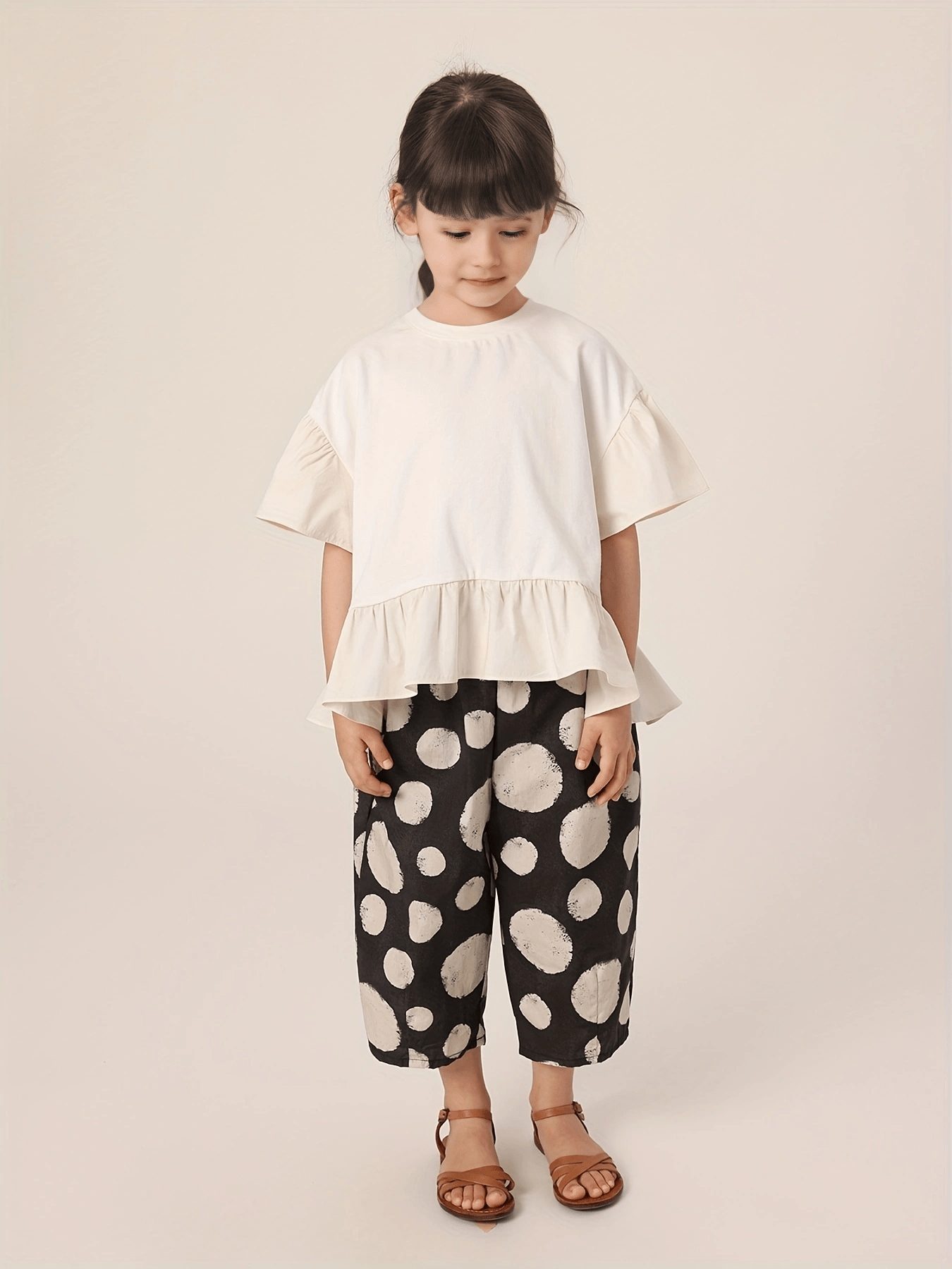 MARC&JANIE Girls Wide Leg Cropped Pants