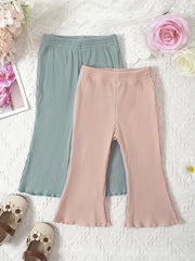 Baby Flared Pants Girls Ruffle Trim Trousers 2pcs Set