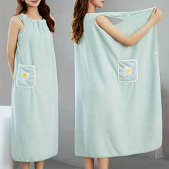 Adults Flower Pattern Bath Skirt, Absorbent & Quick Drying Towel