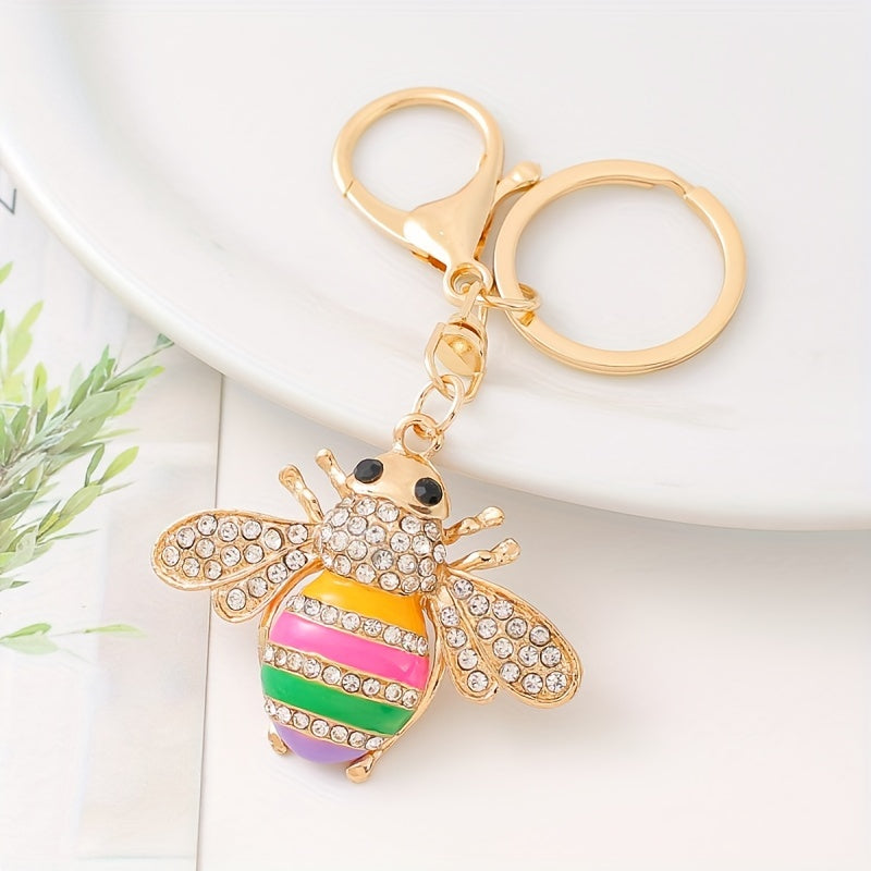 Metal Diamond Bee Keychain Party Decor Christmas