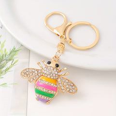 Metal Diamond Bee Keychain Party Decor Christmas