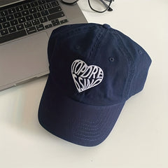 Unisex Sunshade Adjustable Baseball Cap Embroidered Love Heart