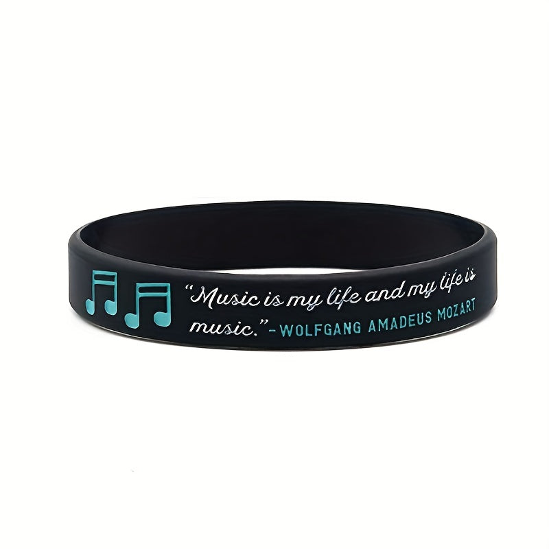 Waterproof Silicone Music Bracelet with Quotes