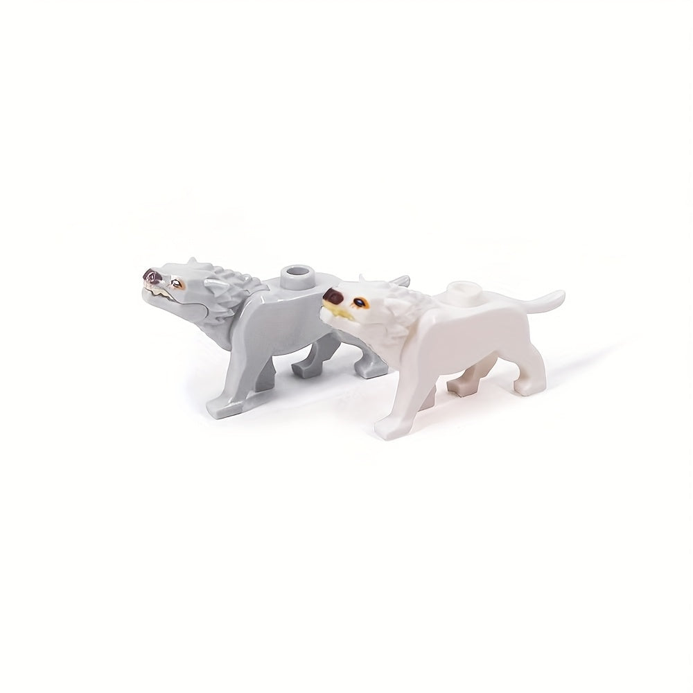 5pcs Animal Wolf King Building Blocks Set DIY Zoo Kit for Christmas and Birthday