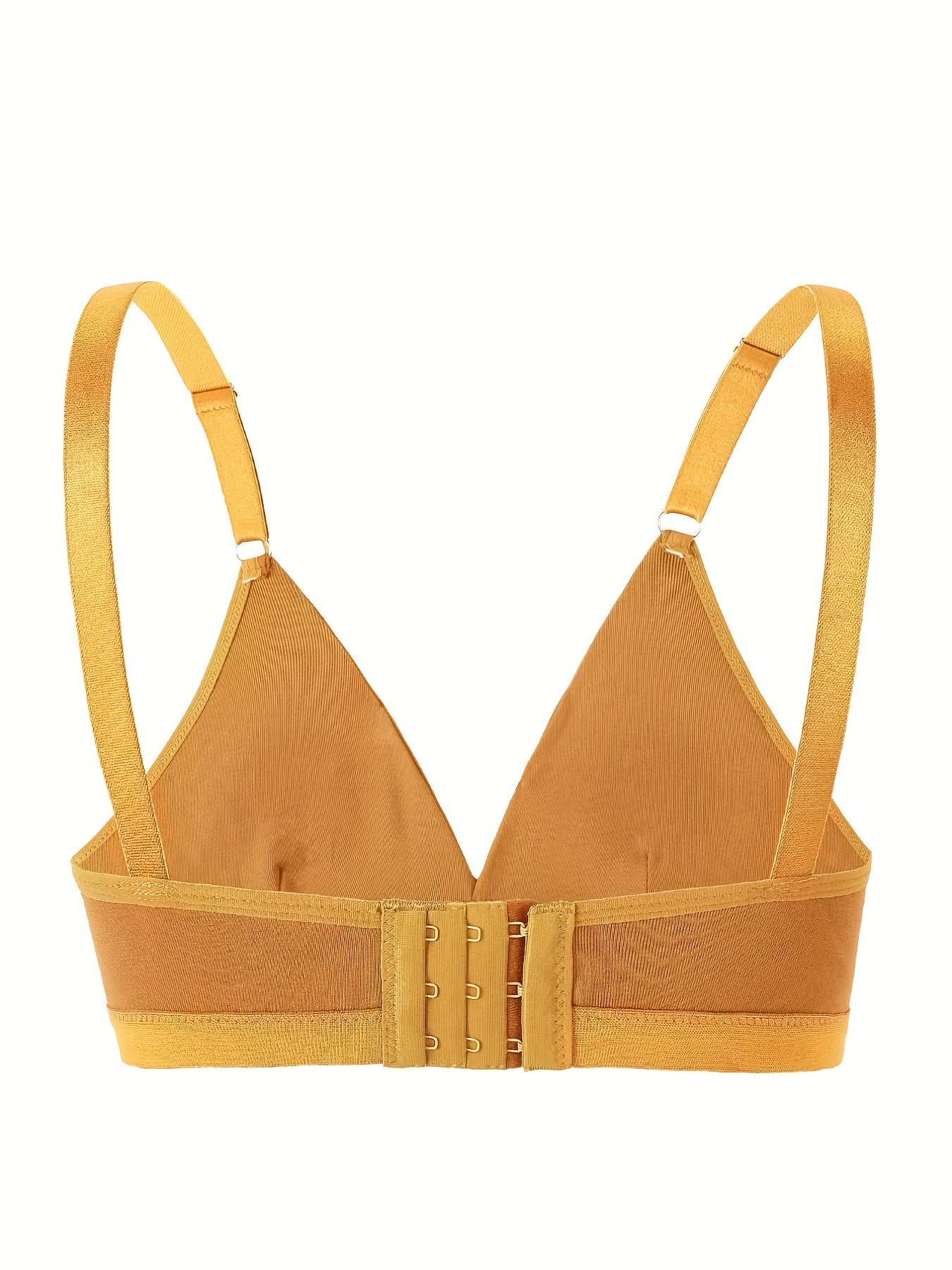 Plus Size Casual Bra Women's Plus Solid Wireless Medium Stretch Triangle Bra
