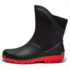 Men Rain Boots Wear Resistant Waterproof Non Slip Mid Top Rain Shoes