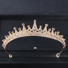 Golden Stunning Crystal Wedding Tiara Vintage Bridal Crown Stone Wedding Crown