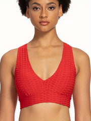 Breathable Sports Bra Cross Jacquard Intimates