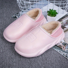 Men's Warm Fleece Slip On Slippers, Outdoor Walking Shoes