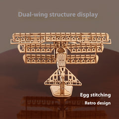 3D Wooden Puzzle Two Wing Aircraft DIY Craft Plane Model Christmas Gift