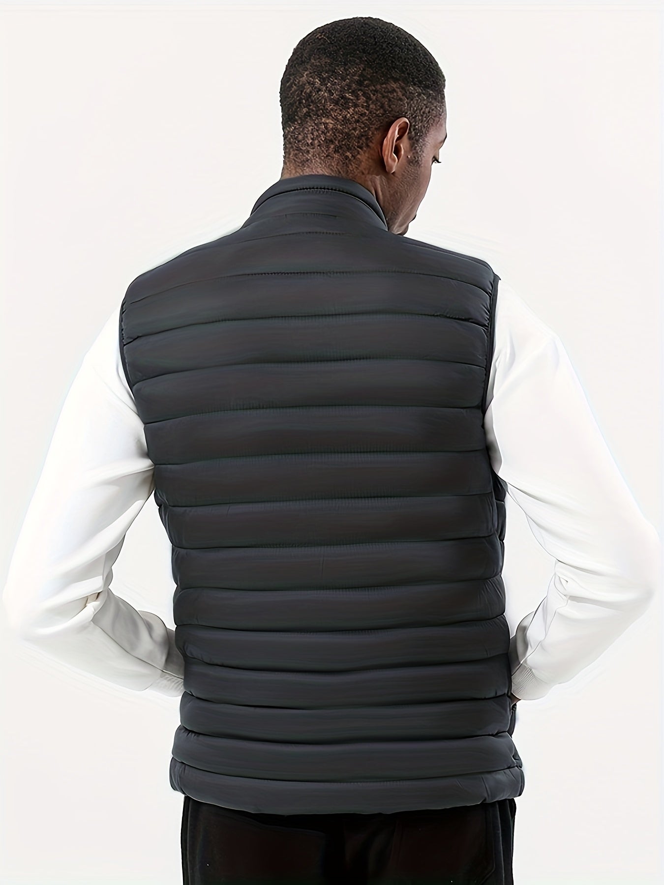 Men's Casual Zipper Pockets Stand Collar Vest