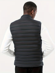 Men's Casual Zipper Pockets Stand Collar Vest