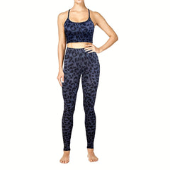 Leopard Print Two piece Set Sexy Crop Cami Top & Skinny Leggings