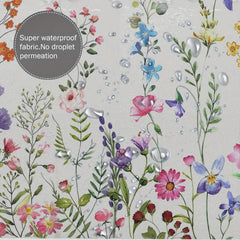 Watercolor Flower Shower Curtain 182x182cm with Hooks