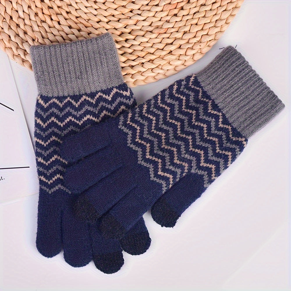 TEWTAG Knitted Gloves Winter Warm Touch Screen Non slip Coldproof Gloves
