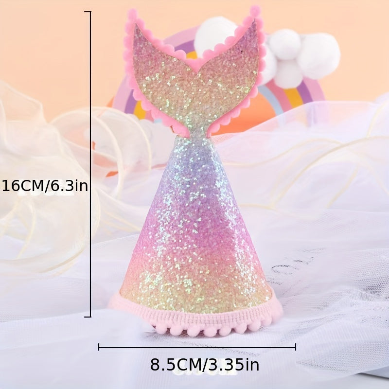 Rainbow Fishtail Crown for Baby's 1st Birthday Party Decoration