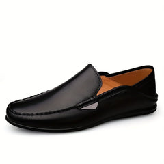 Men's No Tie Slip-On Leather Loafer Shoes
