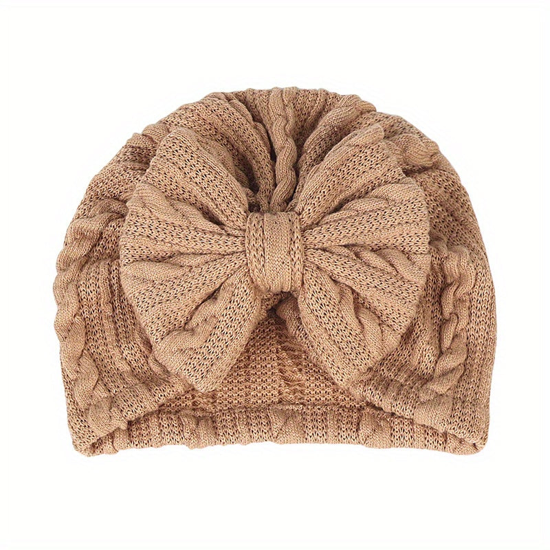 Soft Baby Turban Hats with Big Bowknot - Cozy Head Wraps for Newborn