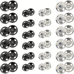 80pcs Silvery Sew on Snap Buttons 0.99cm Metal Fastener Buttons Press Button