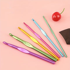 Colorful Aluminum Crochet Hooks Set 2mm-10mm Craft Yarn Knitting Needles Kit