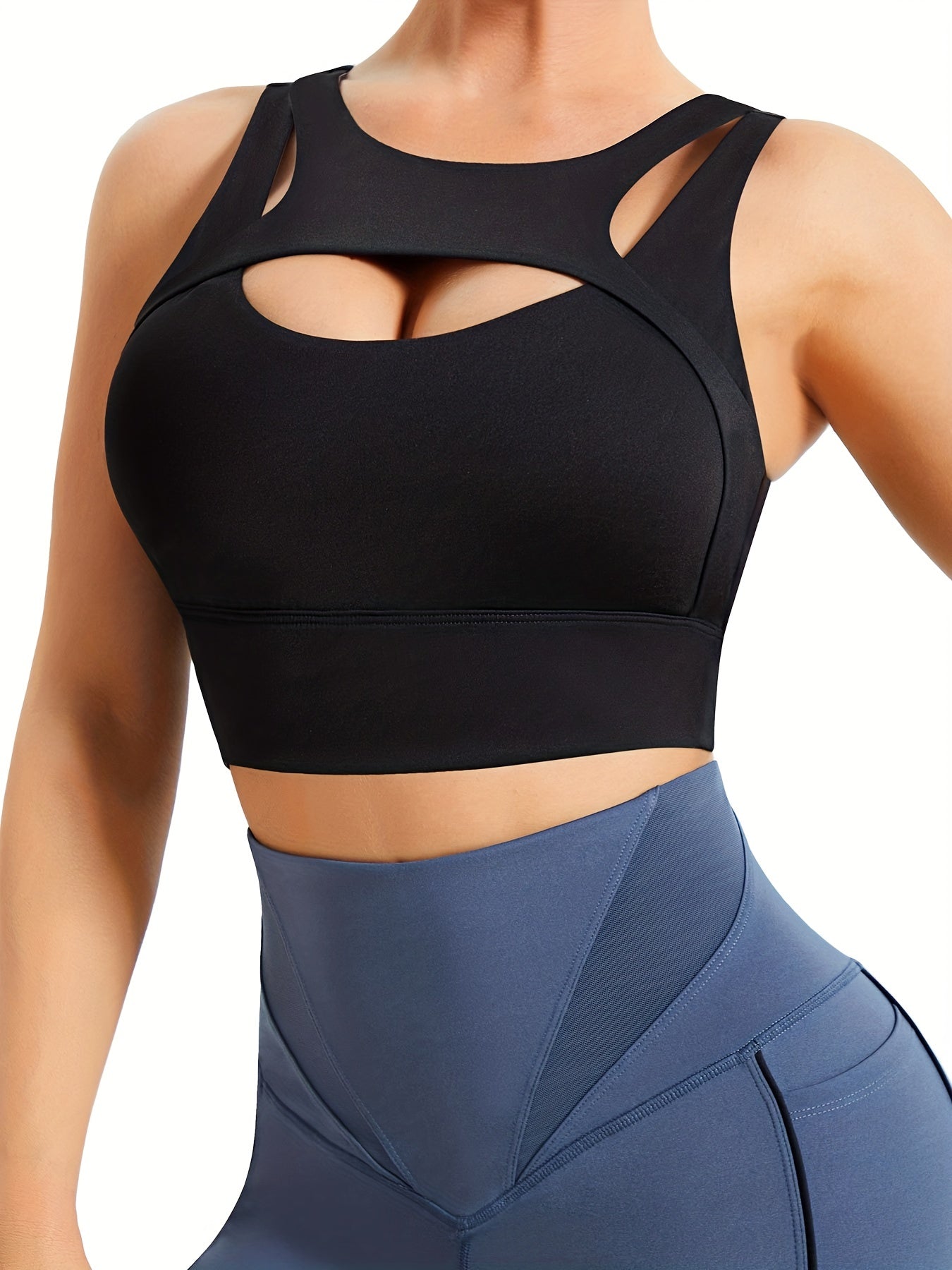 Wireless Sports Bra Cut Out Running Workout Bra Lingerie
