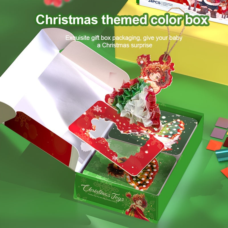 24pcs Christmas Theme Ornaments Dressing Stickers Gift