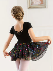 Girls Cotton Sequin Tutu Dress Ballet Leotard