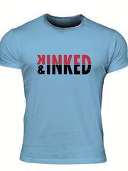 Men's Kinked Print T shirt Crew Neck Tee For Summer