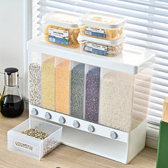Wall Mounted Rice Storage Box Large Capacity Food Dispenser