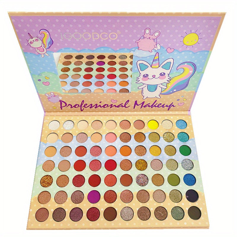 Anime Rainbow Cat Eyeshadow Palette - 70 Colors