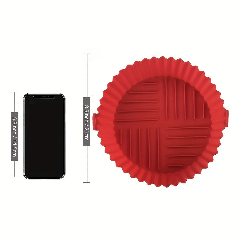 3pcs Air Fryer Silicone Liners Pot For 3-5 QT Air Fryer Reusable Baking Tray
