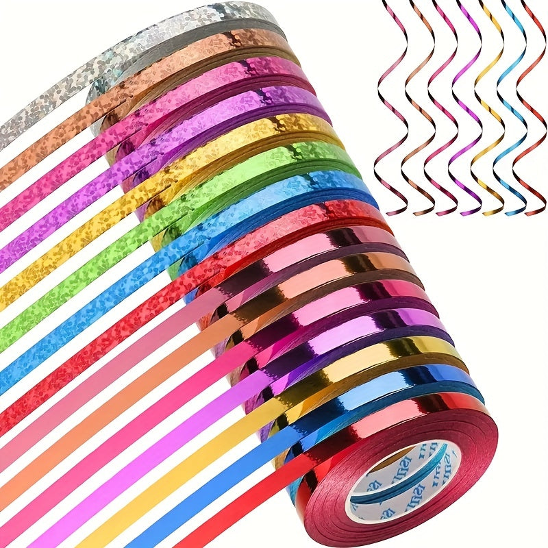10m Glossy Laser Ribbon Curly Ribbon Metal Balloon Wire Roll