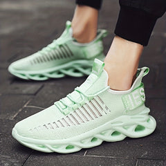 Slip On Wear-Resistant Running Shoes Elastic Breathable Sneakers
