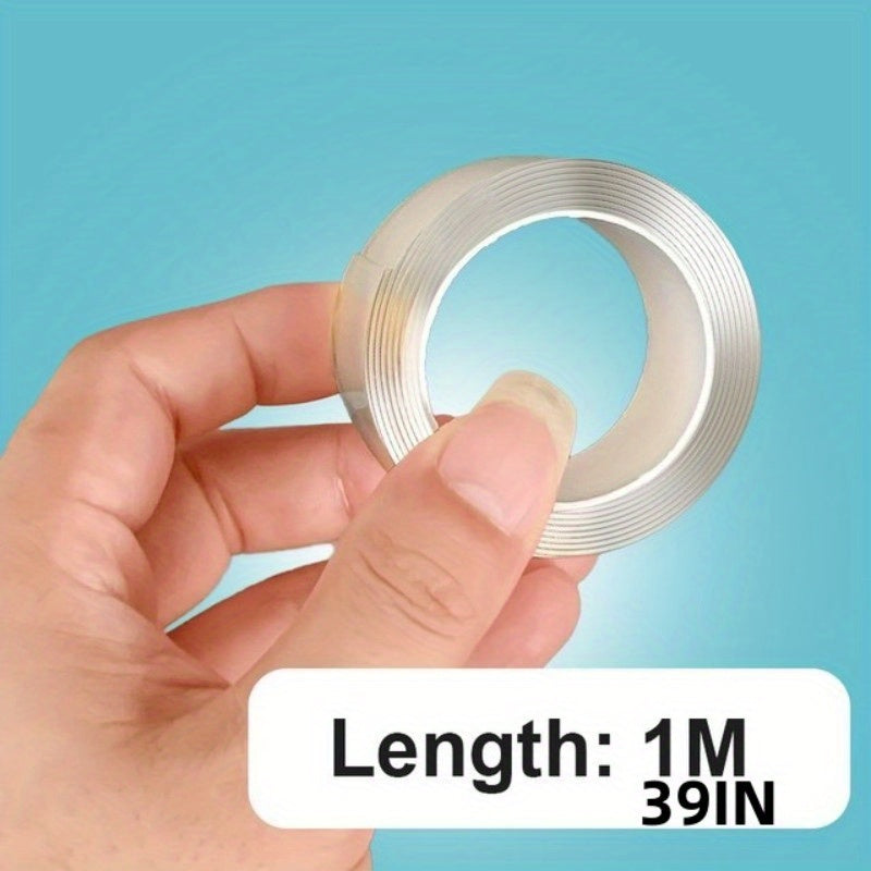 6pcs Double Sided Tape Strips - Strong Sticky Washable Reusable