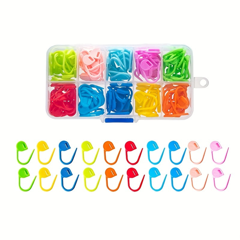 120pcs Stitch Marking 10 Colors Crochet Mark in 10 Plastic Boxes