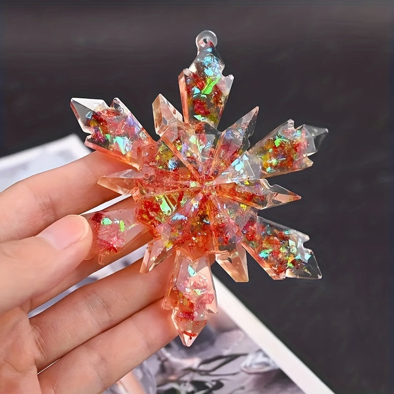 Christmas Ornaments Snowflake Pendant Silicone Mold DIY Crafts Jewelry Making