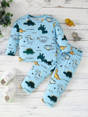 2pcs Baby Boys Dinosaur T-shirt & Pants Set for Spring & Autumn Toddler