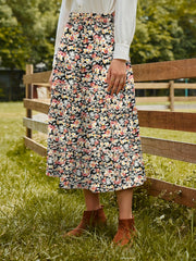Floral Print Midi Skirt for Spring & Summer