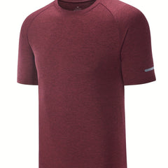 Men's Comfy Sports T-shirt Solid Tee for Fitness Activities