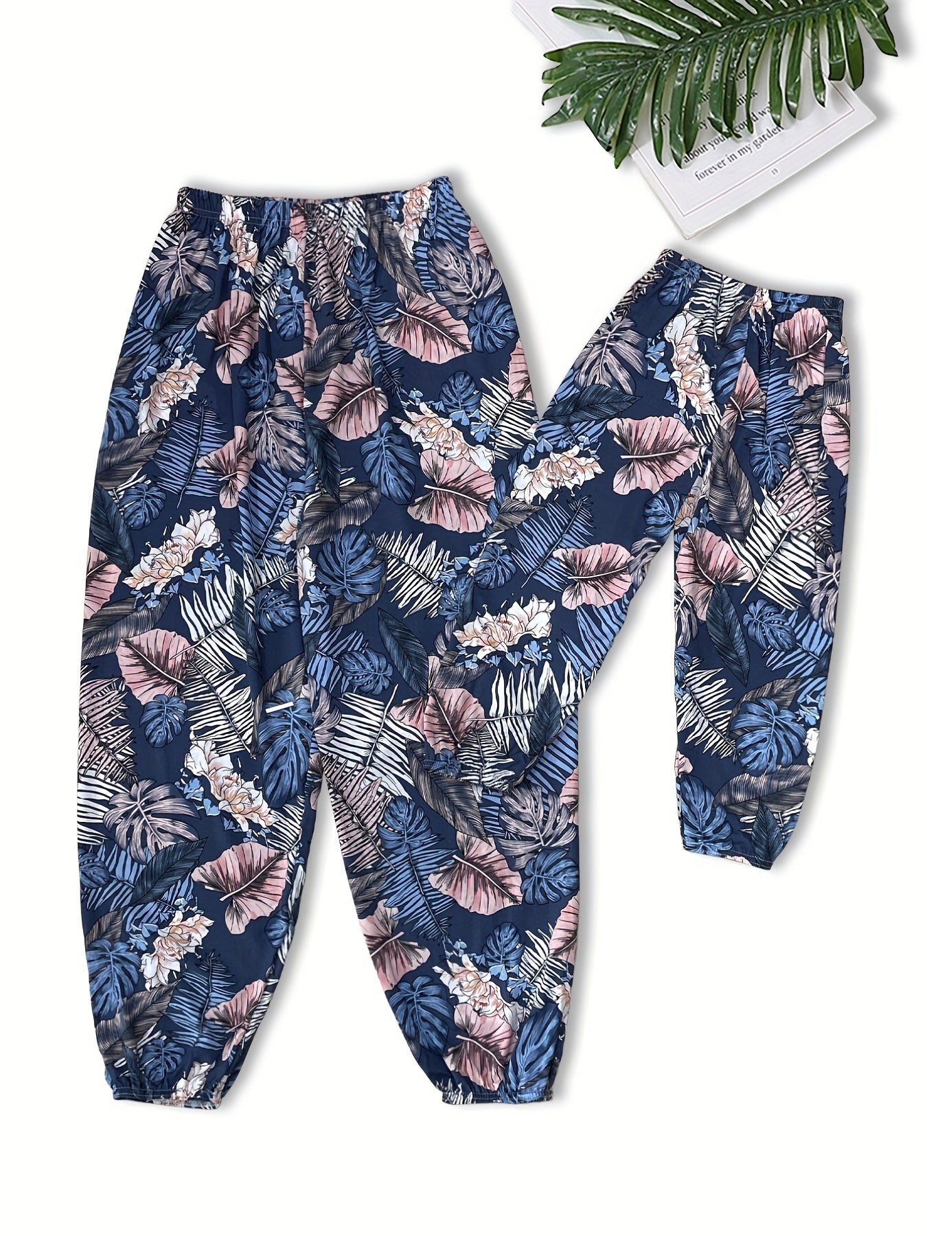Girls Chinese Style Crane Graphic Sweatpants Elastic Waist Casual Jogger Pants