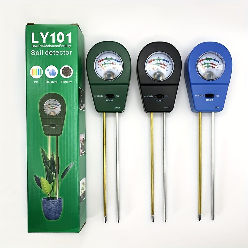 3-in-1 Soil Tester: Fertility, pH, and Moisture Meter