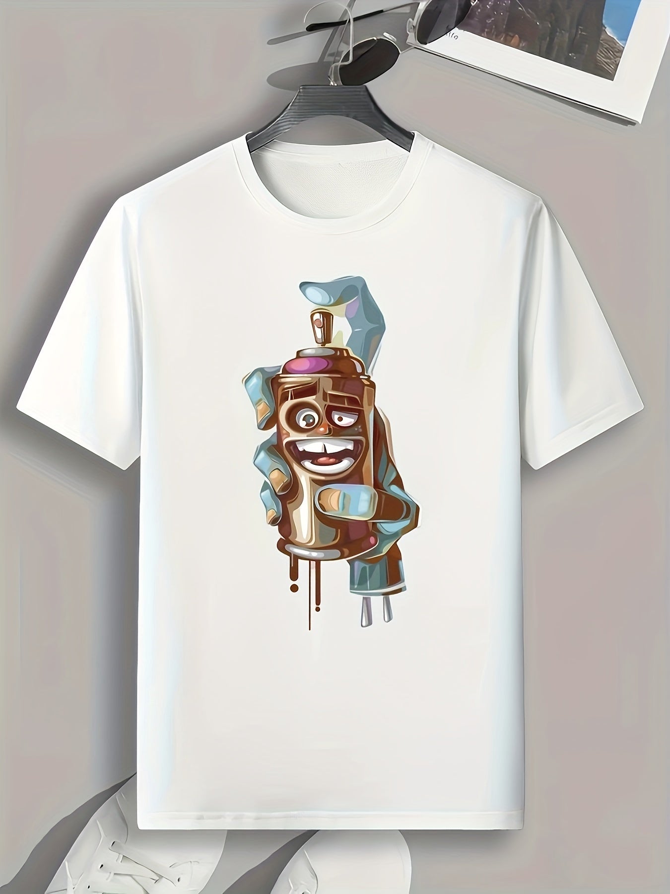 Spray Print Men's Graphic T shirt Casual Comfy Tees For Summer
