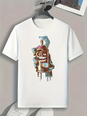 Spray Print Men's Graphic T shirt Casual Comfy Tees For Summer
