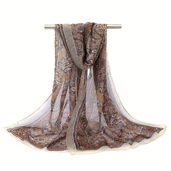 Boho Paisley Chiffon Scarf Long Shawl Breathable Travel Towel