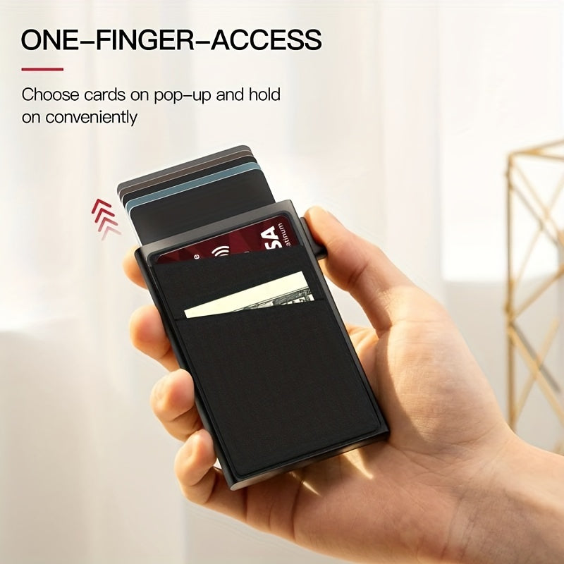 Automatic Pop Up Credit Card Holder RFID Blocking Men's Business Card Wallet
