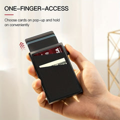 Automatic Pop Up Credit Card Holder RFID Blocking Men's Business Card Wallet