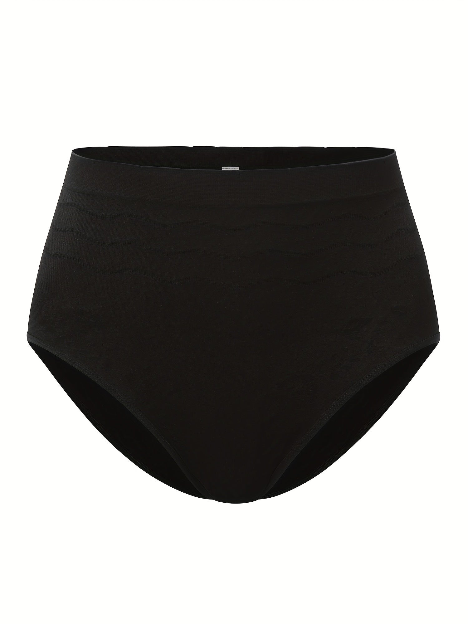 3 Pack Textured High Waisted Seamless Panties Set Plus Size Women's Underwear