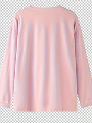 Bunny Print Pajama Set Long Sleeve Crew Neck Top & Pants